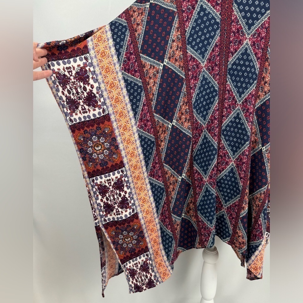Altar’d State Boho Guaze Kimono Wrap Swim Coverup Lightweight Patchwork Print - Picture 5 of 7